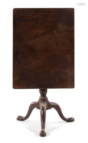 A Queen Anne Walnut Tilt-Top Tea Table