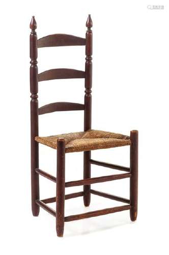 *A Primitive Style Ladder Back Side Chair