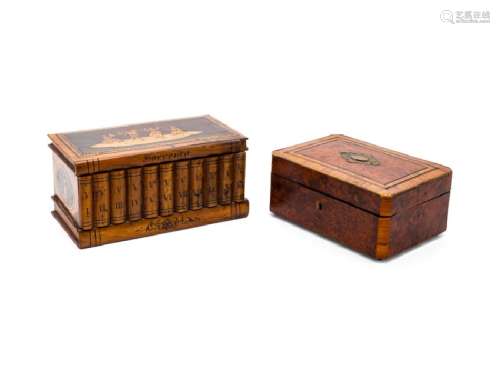 Two Continental Marquetry Table Caskets