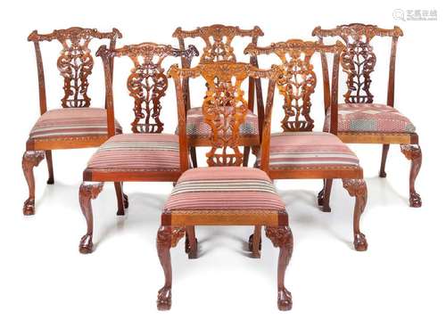 A Set of Six Irish George III Style Mahogany Dining