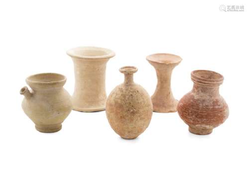 A Group of Five Earthenware Vessels