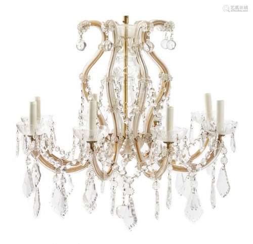 A Continental Cased Glass Chandelier