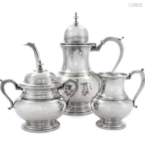 An American Silver Three-Piece Tea Service