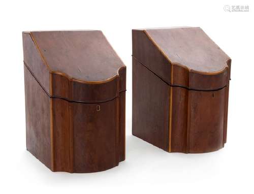 *A Pair of George III Mahogany Knife Boxes