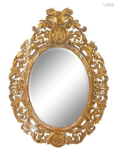 *An Italian Baroque Style Giltwood Mirror