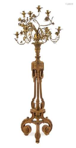 A Neoclassical Style Giltwood Torchere