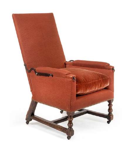 A Louis XIII Walnut Adjustable Easy Chair