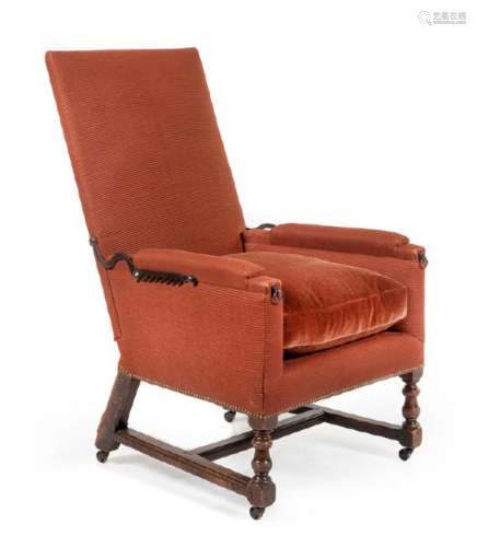 A Louis XIII Walnut Adjustable Easy Chair