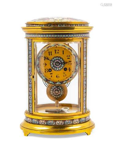 A French Champleve Mantel Clock