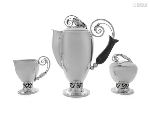 *An American Silver Three-Piece Tea Service