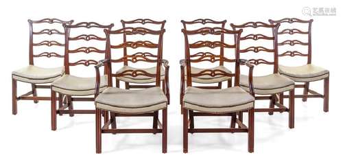 *A Set of Eight Chippendale Style Mahogany Dining