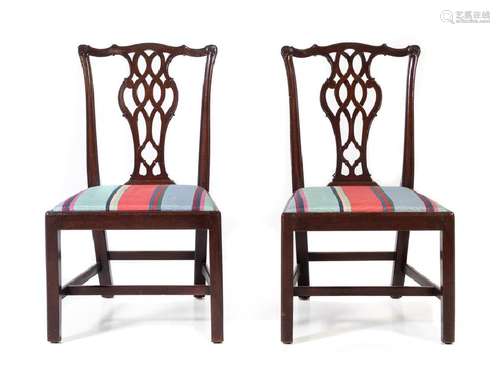 A Pair of George III Mahogany Side Chairs