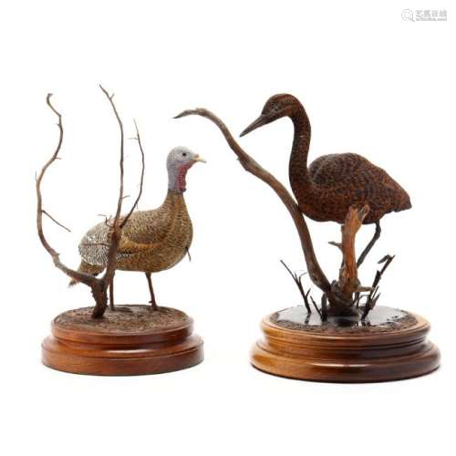Two Carvings of Birds by Bobby W. Ackiss (NC,