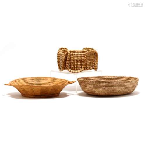 Three Contemporary Coiled Baskets
