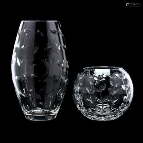 Two Tiffany & Co. Crystal Vases