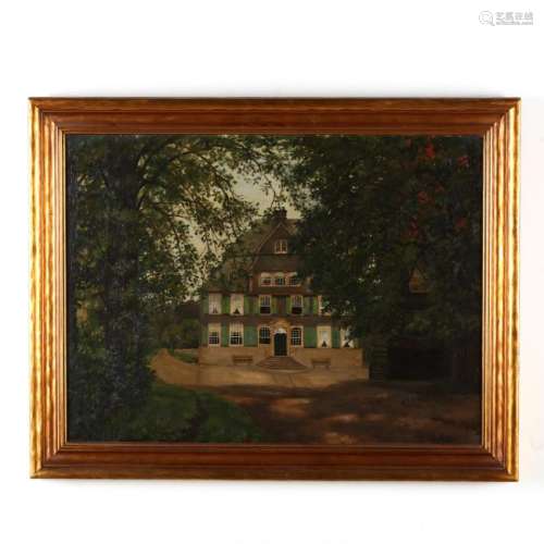 An Antique Painting of a German Manor House