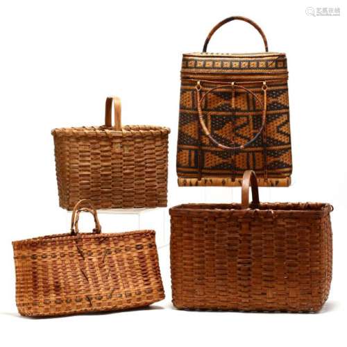 A Group of Four Market Baskets