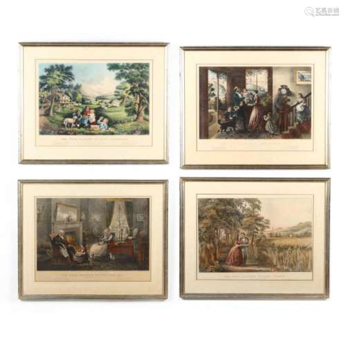 Currier & Ives,  The Four Seasons of Life  (Complete