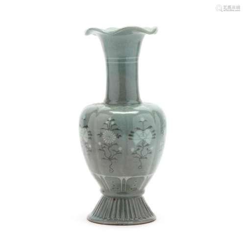 A Contemporary Korean Celadon Vase Signed