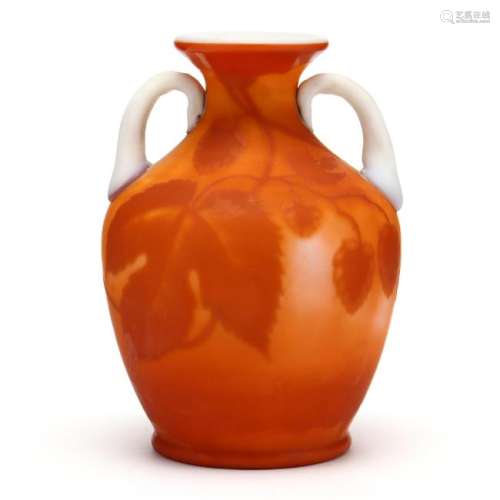 Gauthier, Cameo Glass Double Handled Vase