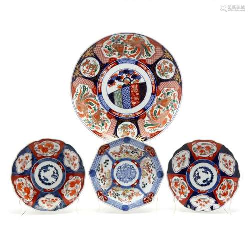 A Selection of Four Antique Imari Plates