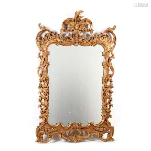 LaBarge, Italian Rococo Style Carved and Gilt Mirror