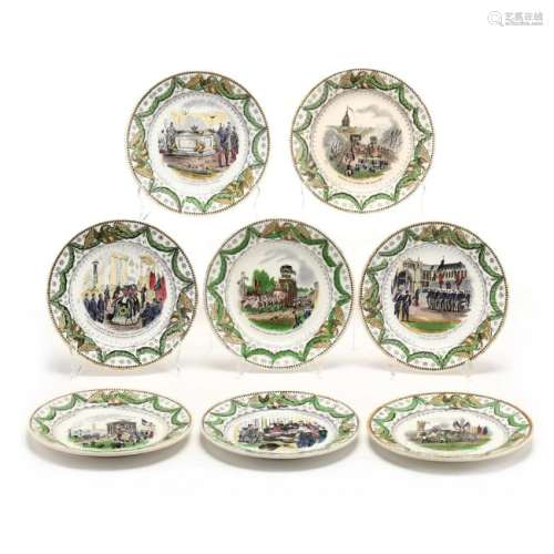 A Set of Eight Creil Creamware Plates