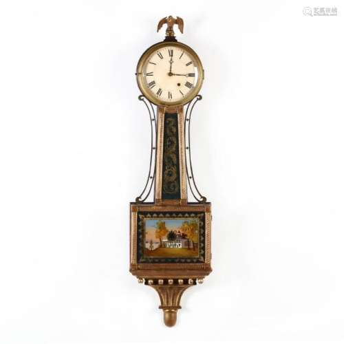 Antique Seth Thomas Eglomise Banjo Clock