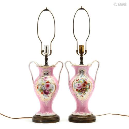 Pair of Paris Porcelain Table Lamps