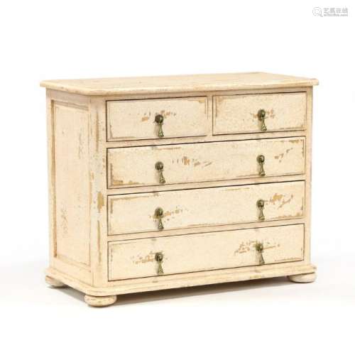 Contemporary Distressed Painted Chest of Drawers