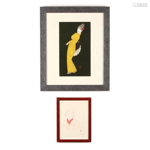 Two Japanese Contemporary Woodblock Prints