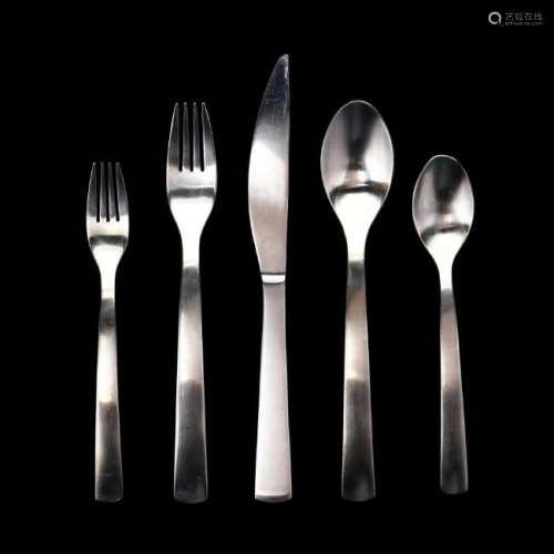 (60) Pieces of Modern Stainless Steel Flatware