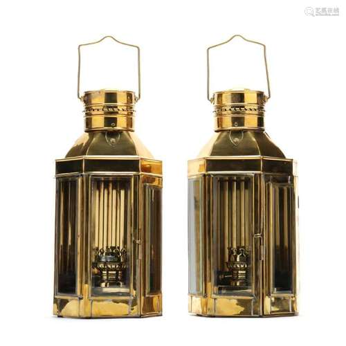 Pair of Brass Ship's Lanterns