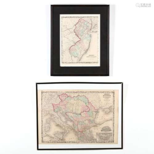 Two Framed Johnson & Browning Maps