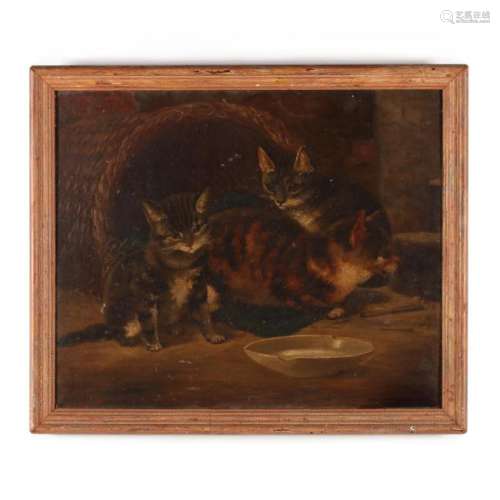 after Henrietta Ronner (1821-1909), Kittens with Momma