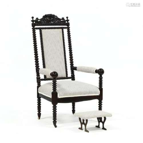 Victorian Hall Chair and Footstool