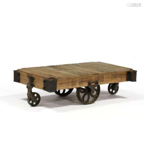 Restored Factory Cart Coffee Table