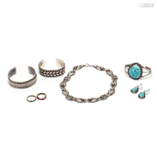 Group of Silver & Silver-tone Jewelry Items