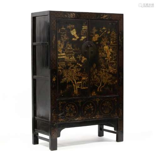 Chinese Lacquered and Painted Cabinet