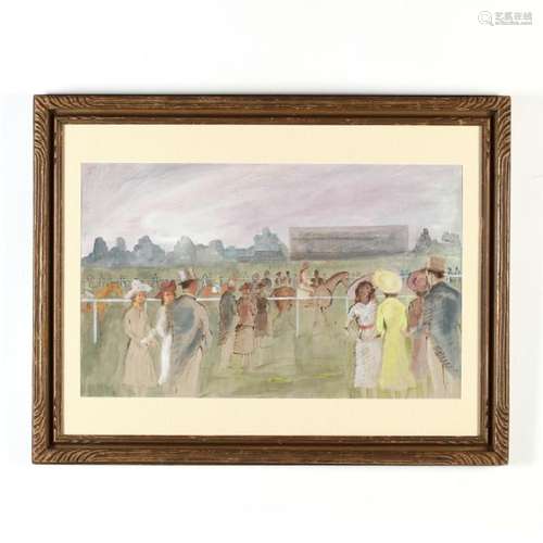 A Vintage Painting of Royal Ascot, circa 1950