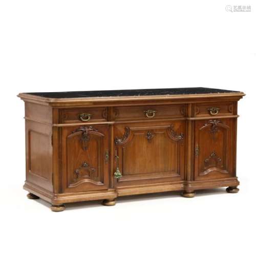 French Rococo Style Marble Top Buffet