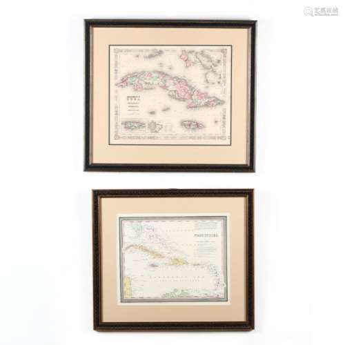 Two 19th Century Maps of Cuba and Adjacent Areas