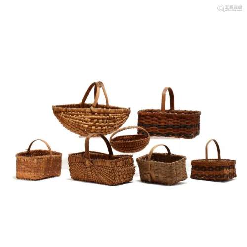 A Group of Seven Vintage Baskets