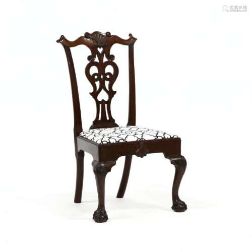 Chippendale Style Carved Mahogany Centennial Side Chair
