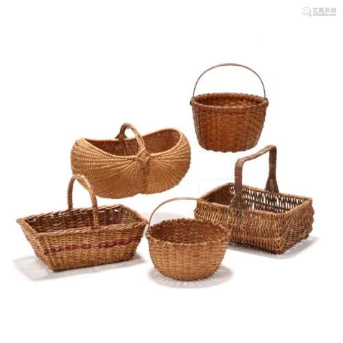 A Group of Five Market Baskets