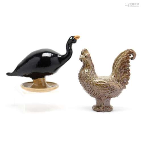 Two NC Pottery Birds