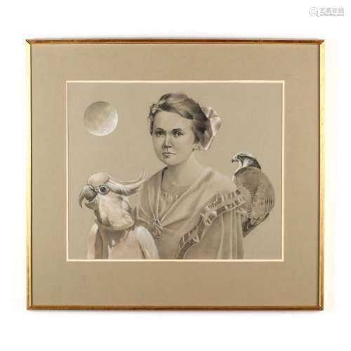 S. Tucker Cooke (NC), Untitled - Girl with Birds