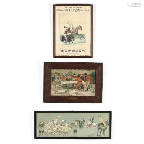 Three Antique Equestrian Prints