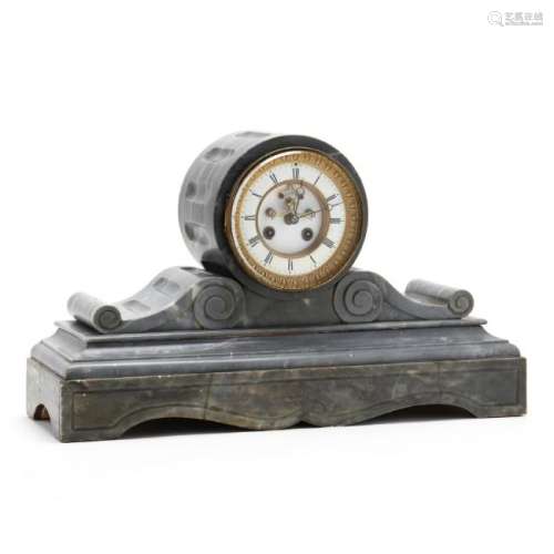 An Antique Marble Mantel Clock with Open Escapement
