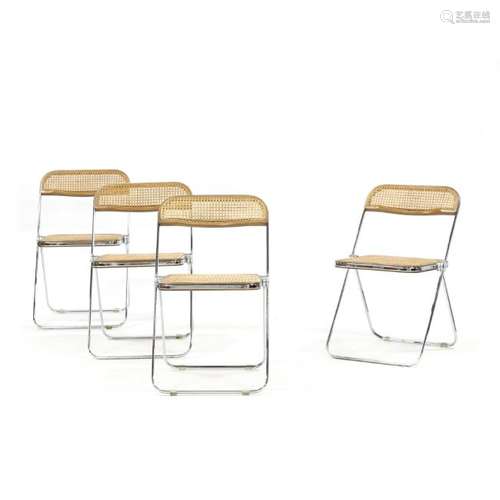 Set of Four Italian Modern Folding Chairs